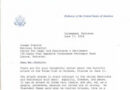 Letter of David Hale American Ambassador, to Mr. M.A Joseph Francis in response condolence of Orlando shooting.
